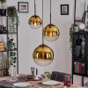 Gastor Lampadario a sospensione, Lampada a sfera 30 cm Oro, Chiaro, 3-Luci