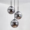 Gastor Lampadario a sospensione, Lampada a sfera 30 cm Grigio fumo, 3-Luci