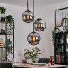 Gastor Lampadario a sospensione, Lampada a sfera 30 cm Grigio fumo, 3-Luci