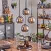 Koyoto Lampadario a sospensione, Lampada a sfera Cromo, Grigio fumo, 4-Luci