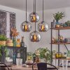 Koyoto Lampadario a sospensione, Lampada a sfera Cromo, Grigio fumo, 4-Luci