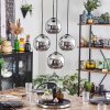 Koyoto Lampadario a sospensione, Lampada a sfera Cromo, Grigio fumo, 4-Luci