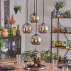 Koyoto Lampadario a sospensione, Lampada a sfera Cromo, Grigio fumo, 4-Luci