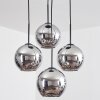 Koyoto Lampadario a sospensione, Lampada a sfera Cromo, Grigio fumo, 4-Luci
