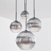 Koyoto Lampadario a sospensione, Lampada a sfera, Lampada a sospensione Chiaro, Grigio fumo, 4-Luci