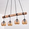 Koyoto Lampadario a sospensione, Lampada a sfera, Lampada a sospensione Écru, Nero, 4-Luci