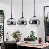 Gastor Lampadario a sospensione, Lampada a sfera, Lampada a sospensione Cromo, Chiaro, Grigio fumo, 3-Luci