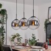 Gastor Lampadario a sospensione, Lampada a sfera, Lampada a sospensione Cromo, Chiaro, Grigio fumo, 3-Luci