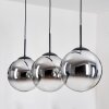 Gastor Lampadario a sospensione, Lampada a sfera, Lampada a sospensione Cromo, Chiaro, Grigio fumo, 3-Luci