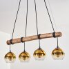 Koyoto Lampadario a sospensione, Lampada a sfera, Lampada a sospensione Écru, Nero, 4-Luci