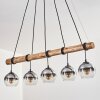 Koyoto Lampadario a sospensione, Lampada a sfera, Lampada a sospensione Écru, Nero, 5-Luci