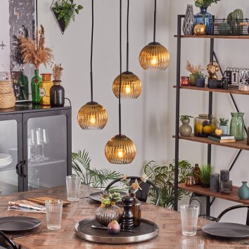 Koyoto Lampadario a sospensione, Lampada a sfera, Lampada a sospensione 35 cm Oro, Chiaro, 4-Luci