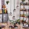 Koyoto Lampadario a sospensione, Lampada a sfera, Lampada a sospensione Chiaro, Grigio fumo, 4-Luci