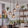 Koyoto Lampadario a sospensione, Lampada a sfera, Lampada a sospensione Chiaro, Grigio fumo, 4-Luci