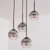 Koyoto Lampadario a sospensione, Lampada a sfera, Lampada a sospensione Chiaro, Grigio fumo, 4-Luci