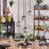 Koyoto Lampadario a sospensione, Lampada a sfera, Lampada a sospensione Chiaro, Grigio fumo, 4-Luci