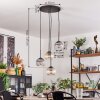 Koyoto Lampadario a sospensione, Lampada a sfera, Lampada a sospensione Ambrato, Chiaro, Grigio fumo, 4-Luci