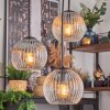 Koyoto Lampadario a sospensione, Lampada a sfera, Lampada a sospensione Ambrato, Chiaro, Grigio fumo, 4-Luci