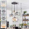 Koyoto Lampadario a sospensione, Lampada a sfera, Lampada a sospensione Ambrato, Chiaro, Grigio fumo, 4-Luci