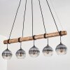 Koyoto Lampadario a sospensione, Lampada a sfera, Lampada a sospensione Écru, Nero, 5-Luci