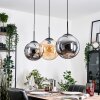 Gastor Lampadario a sospensione, Lampada a sfera, Lampada a sospensione Ambrato, Grigio fumo, 3-Luci