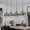 Gastor Lampadario a sospensione, Lampada a sfera, Lampada a sospensione Chiaro, Grigio fumo, 4-Luci