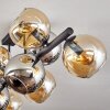 Koyoto Plafoniera, Lampada a sfera Ambrato, Cromo, Grigio fumo, 10-Luci