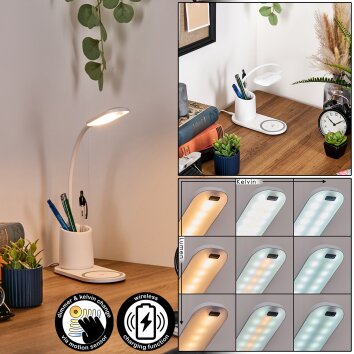 Debelmose Lampada da scrivania, Lampada da tavolo LED Bianco, 1-Luce