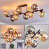 Gastor Plafoniera, Lampada a sfera Ambrato, Grigio fumo, 10-Luci