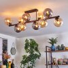 Gastor Plafoniera, Lampada a sfera Ambrato, Grigio fumo, 10-Luci