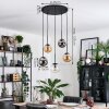 Gastor Lampadario a sospensione, Lampada a sfera, Lampada a sospensione Ambrato, Chiaro, Grigio fumo, 5-Luci