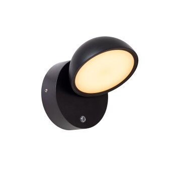 Illuminazione Lucide FINN Lampada da parete per esterno LED Nero, 1-Luce, Sensori di movimento