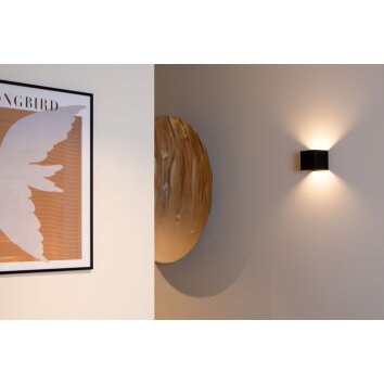 Illuminazione Lucide VERTIGO Lampada da parete per esterno, Applique LED Nero, 1-Luce, Sensori di movimento