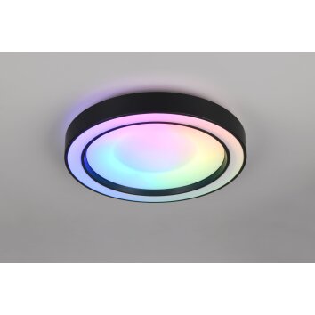 Illuminazione Reality Arco Plafoniera LED Nero, 1-Luce, Telecomando, Cambia colore