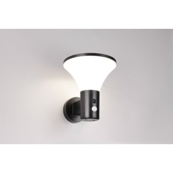 Illuminazione Reality Gorda Applique LED Nero, 1-Luce, Sensori di movimento