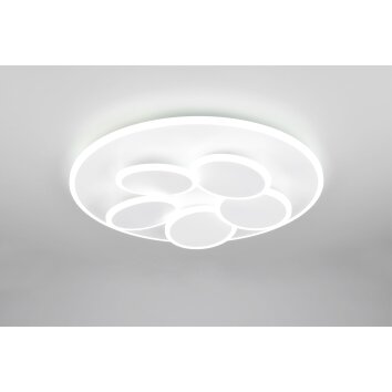 Illuminazione Trio Leuchten Mandala Plafoniera LED Bianco, 1-Luce, Telecomando