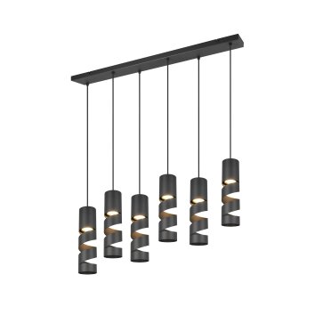 Illuminazione Trio Leuchten Stream Lampada a sospensione Nero, 6-Luci