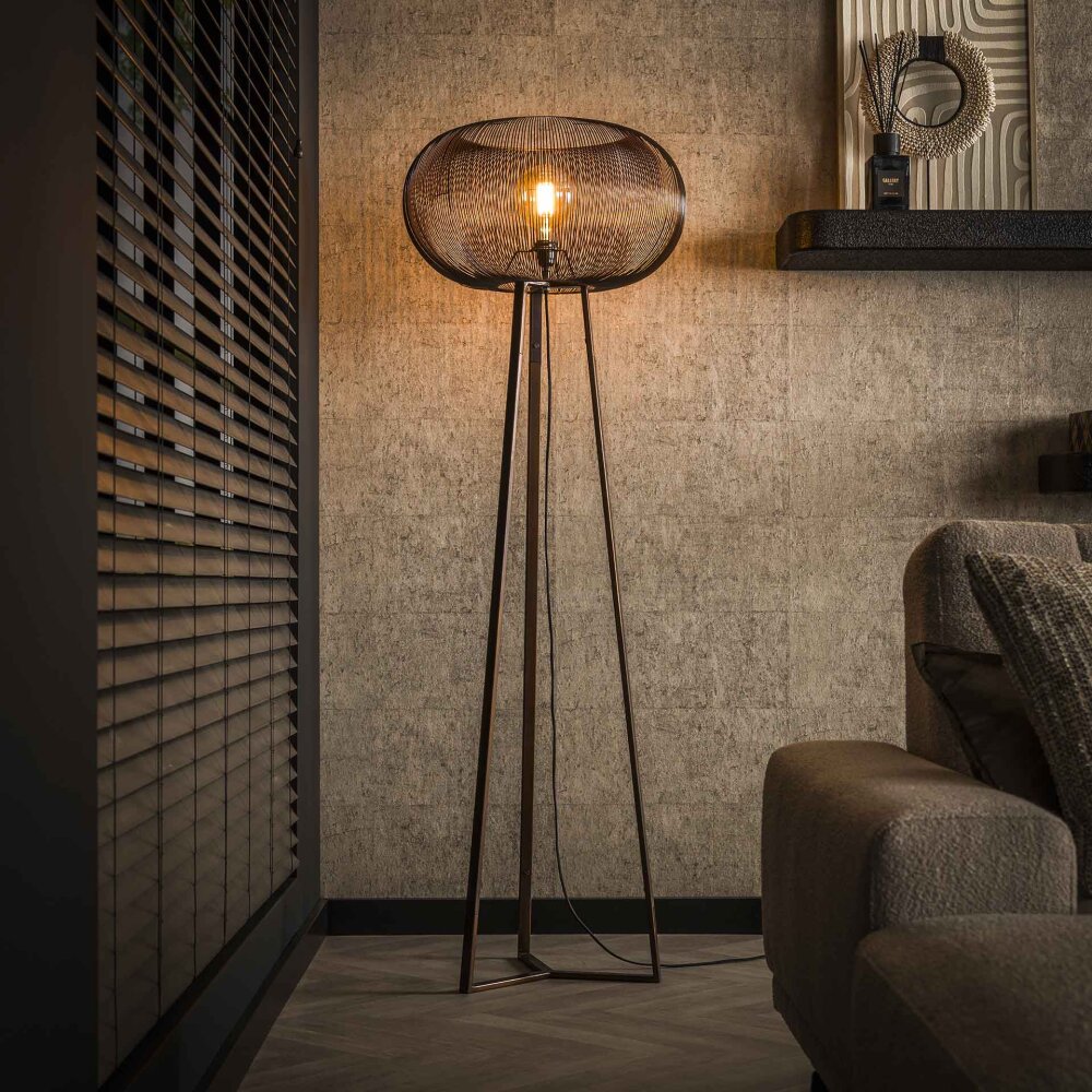 Luzinde Lampada da terra Nichel opaco, Nero, 1-Luce main product photo
