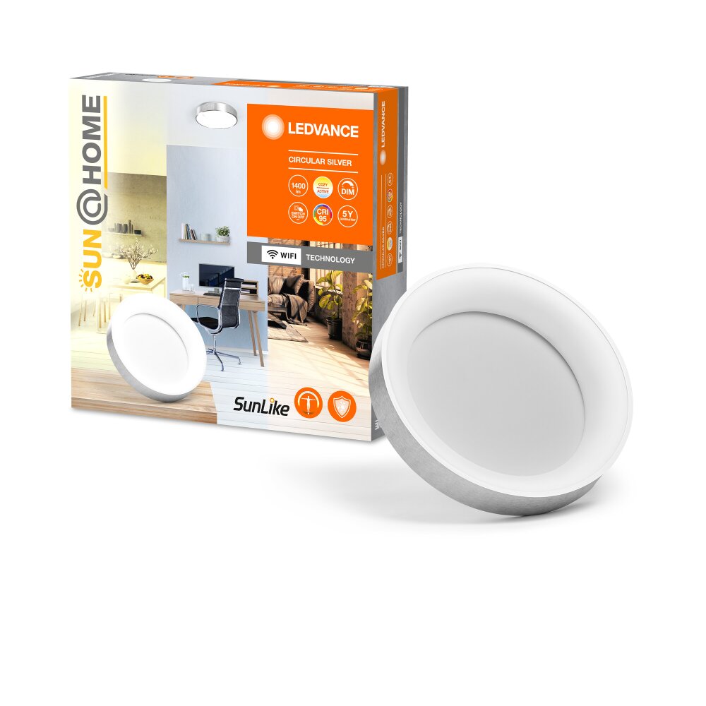 Illuminazione Ledvance SUNATHOME Applique e plafoniera LED Argento, 1-Luce main product photo