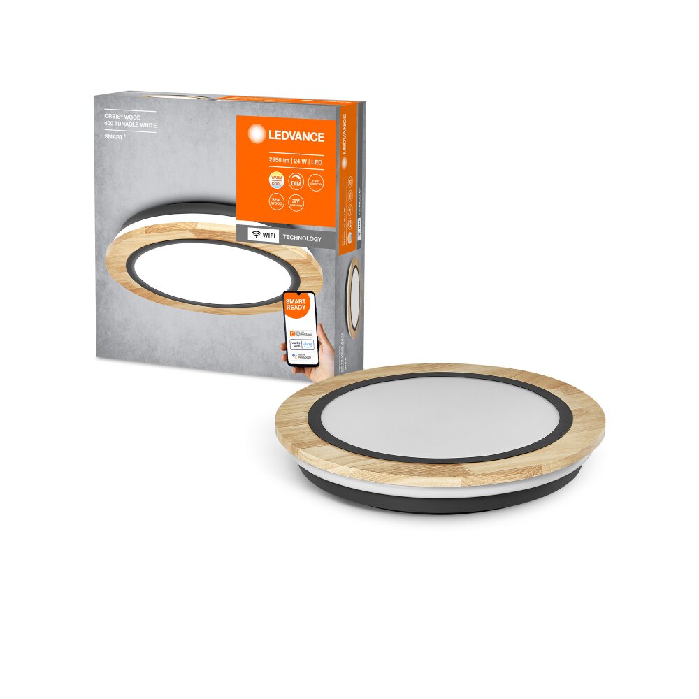 Illuminazione Ledvance ORBIS Applique e plafoniera LED Aspetto del legno, 1-Luce main product photo