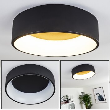 Kampal Plafoniera LED Nero, 1-Luce