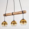 Koyoto Lampadario a sospensione, Lampada a sfera, Lampada a sospensione Écru, Nero, 3-Luci