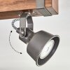 Pehefito Plafoniera, Faretto da soffitto Marrone scuro, Grigio, 3-Luci