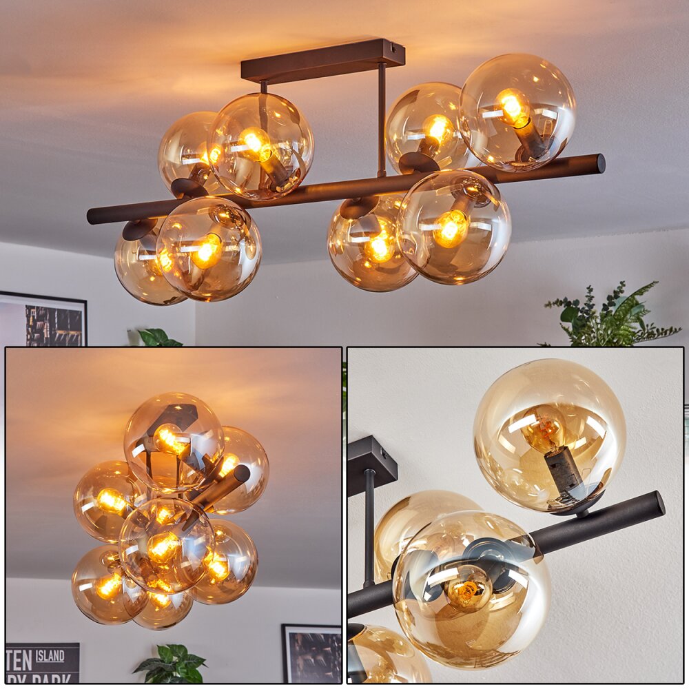 Gastor Plafoniera, Lampada a sfera Ambrato, 8-Luci main product photo