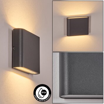 Gamas Lampada da parete per esterno, Lampade Up & Down, Applique LED Antracite, 1-Luce