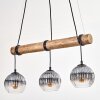 Koyoto Lampadario a sospensione, Lampada a sfera, Lampada a sospensione Écru, Nero, 3-Luci