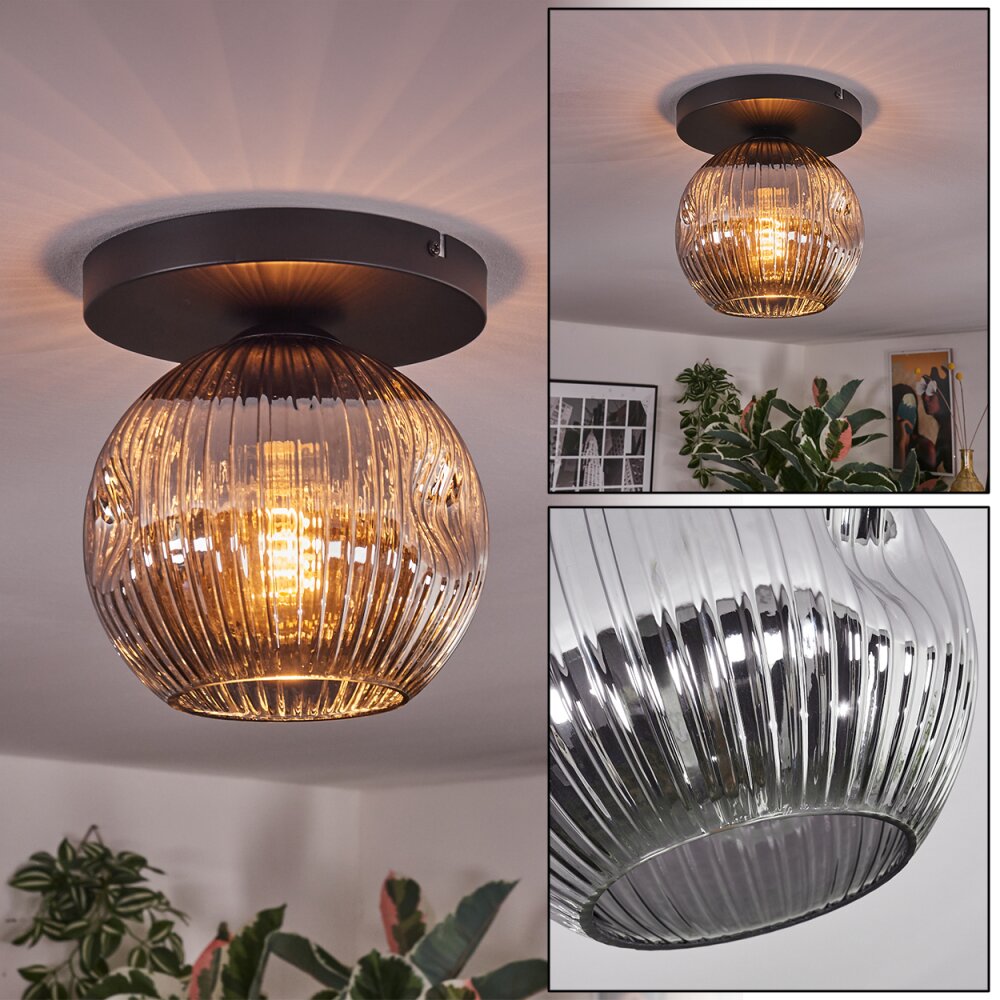 Ripoll Plafoniera, Lampada a sfera Grigio fumo, 1-Luce main product photo