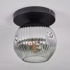 Ripoll Plafoniera, Lampada a sfera Cromo, Chiaro, Grigio fumo, 1-Luce