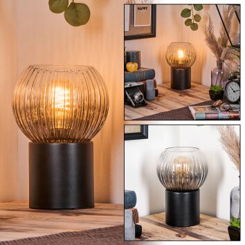 Koyoto Lampada a sfera, Lampada da scrivania, Lampada da tavolo Chiaro, Grigio fumo, 1-Luce