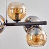Koyoto Lampadario a sospensione, Lampada a sfera, Lampada a sospensione Ambrato, Cromo, Grigio fumo, 8-Luci